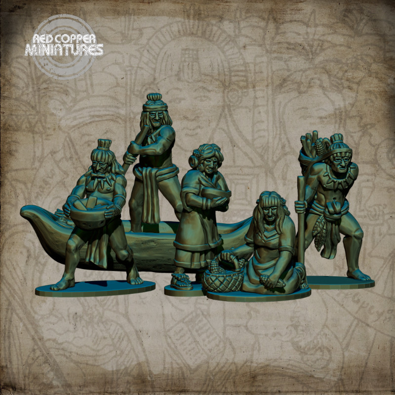 Civiles aztecas - Render
