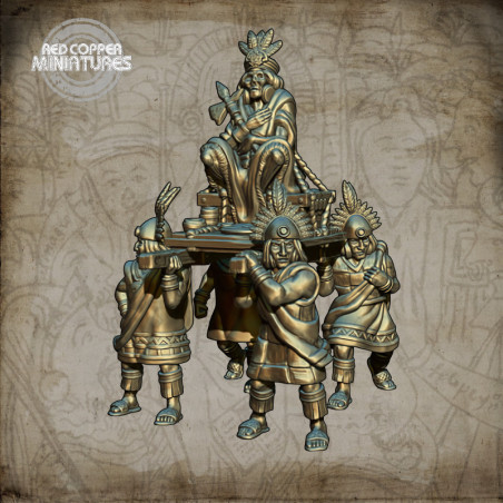 Momia inca en palanquín - Render