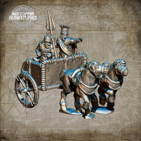 Sea peoples commander in chariot - Render
