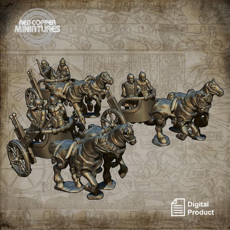 New Kingdom of Egypt light chariots - Render