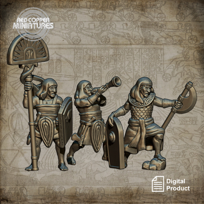Grupo de mando del Imperio Nuevo de Egipto - Render