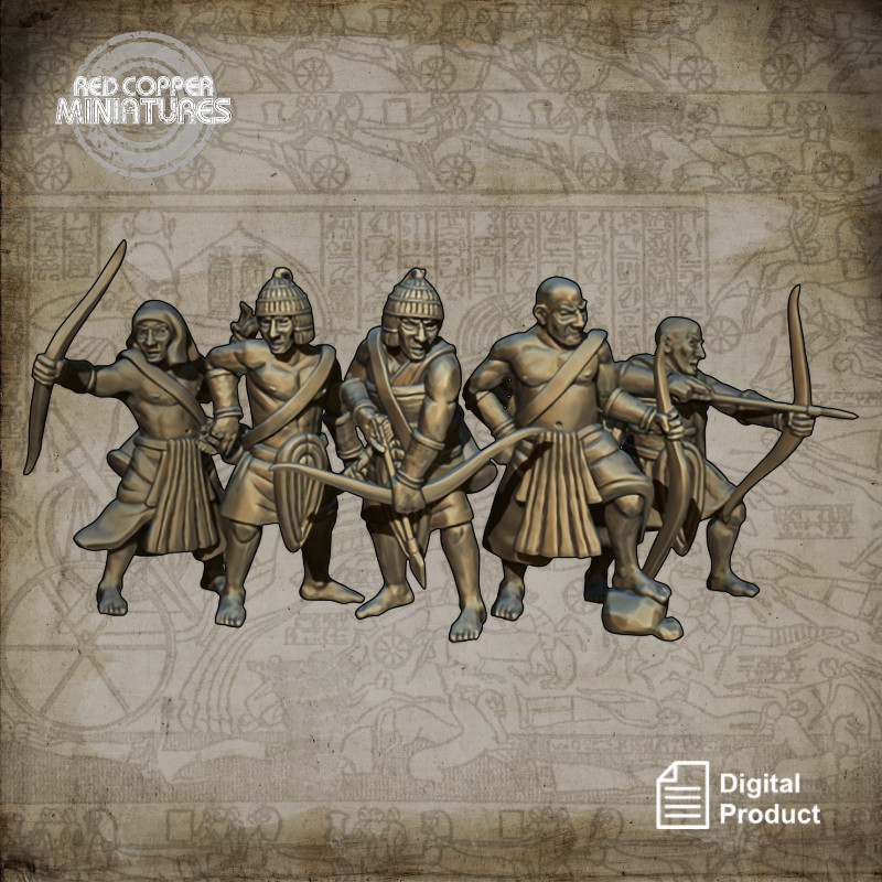 Arqueros del Imperio Nuevo de Egipto - Render