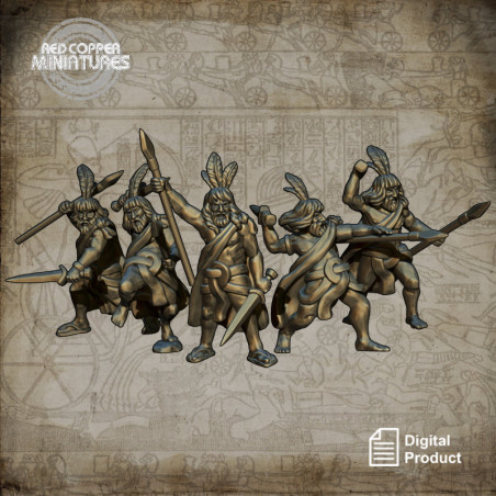 Guerreros libios Espaderos del Imperio Nuevo de Egipto - Render