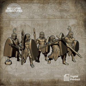 Lanceros nubios del Imperio Nuevo de Egipto - Render