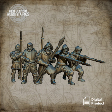 Lanceros de los conquistadores españoles - Render
