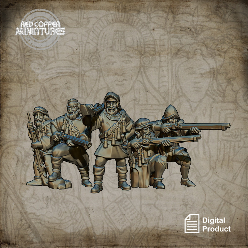 Arcabuceros de los conquistadores españoles - Render