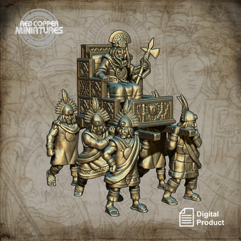 Emperador inca en palanquín - Render