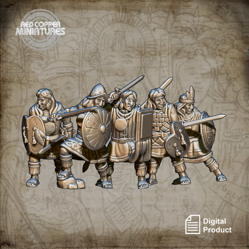 Espadachines rebeldes incas - Render