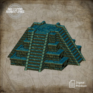 Pirámide ritual mesoamericana - Render