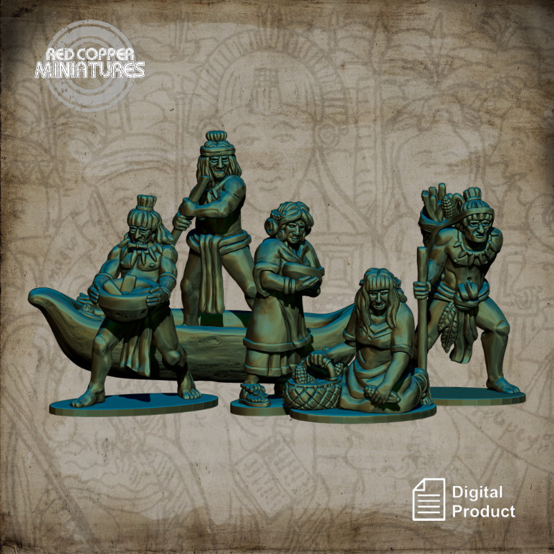 Mesoamerican civilians - Render
