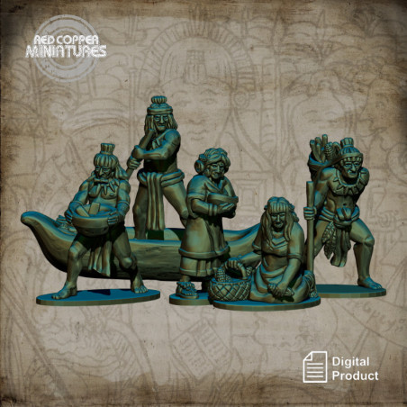 Mesoamerican civilians - Render