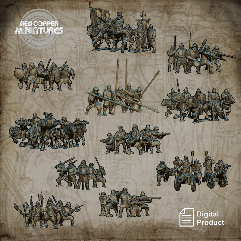 Pack de archivos STL de tropas de los conquistadores españoles - Render