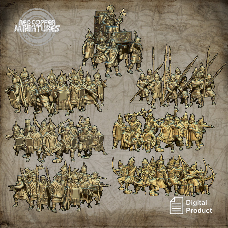 Pack de archivos STL de tropas del Imperio inca- Render