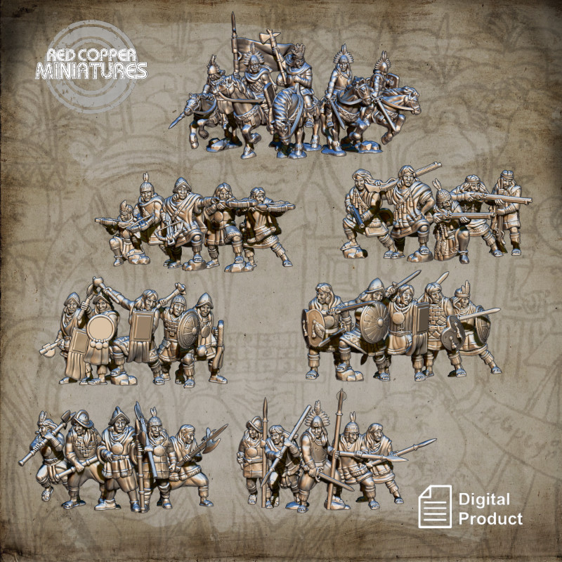 Pack de archivos STL de tropas de los rebeldes incas - Render