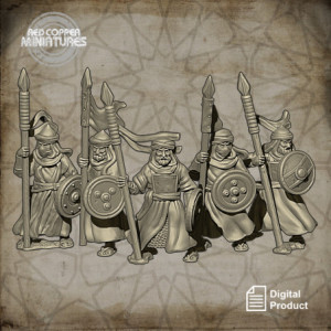 Early Arab spearmen - Render