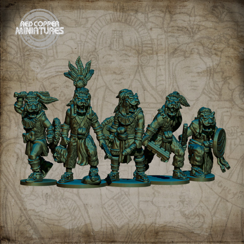 Guerreros jaguar aztecas - Render