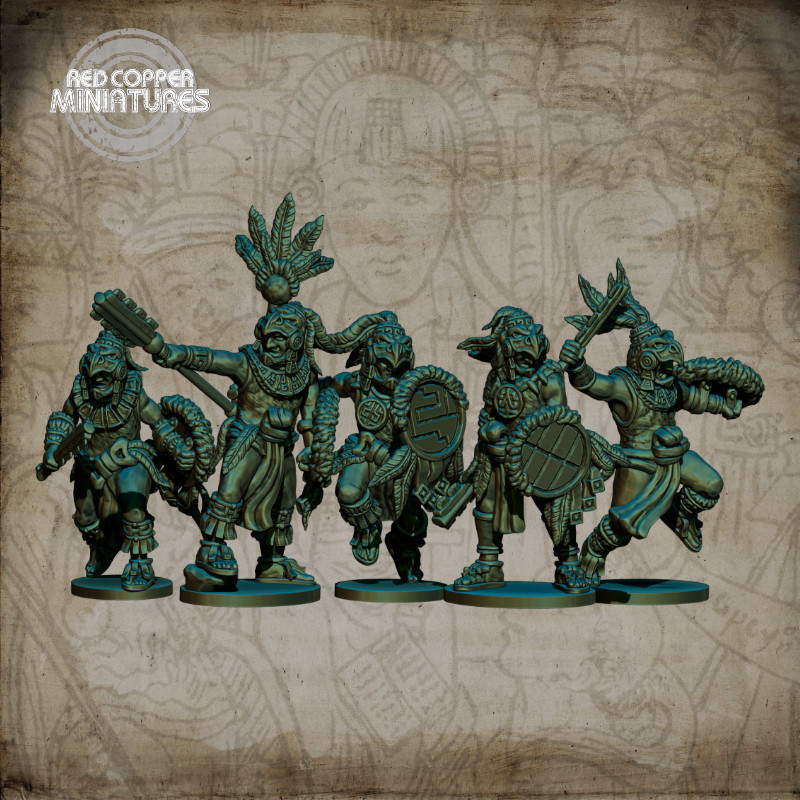 Guerreros águila aztecas - Render