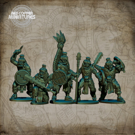 Guerreros otomí aztecas - Render