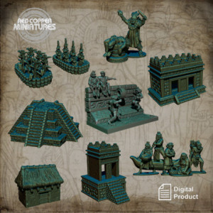 Pack de archivos STL de escenografía y baggage de la conquista de América I - Render