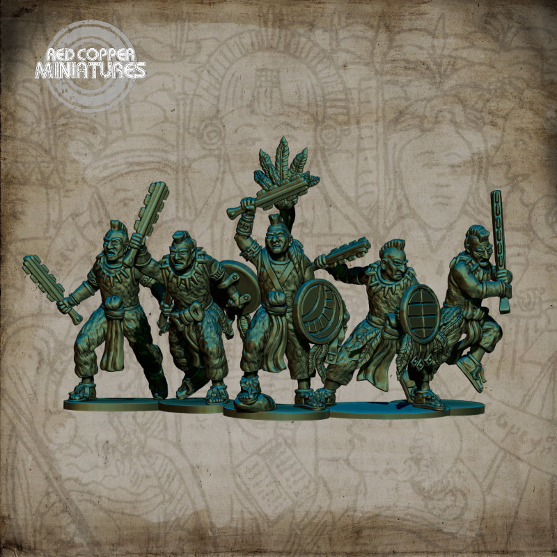 Aztec shorn ones warriors - Render