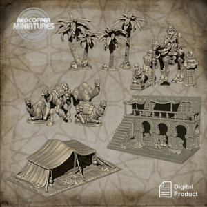 Pack de archivos STL de escenografía y baggage árabe - Render