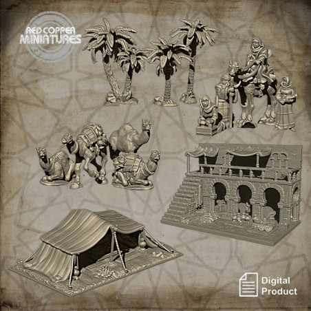 Pack de archivos STL de escenografía y baggage árabe - Render