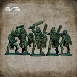 Guerreros con macana aztecas - Render