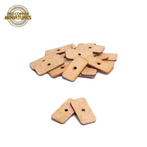 Peanas rectangulares redondeadas de MDF con hueco para imanes de neodimio