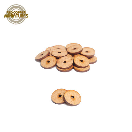 Peanas redondas de MDF con hueco para imanes de neodimio