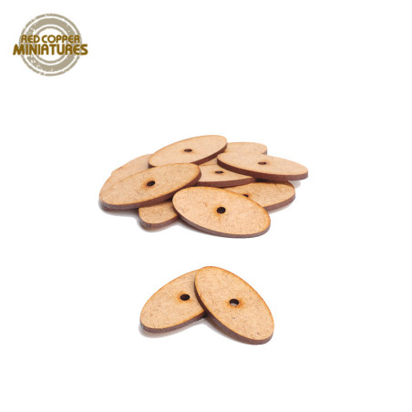 Peanas ovaladas de MDF con hueco para imanes de neodimio