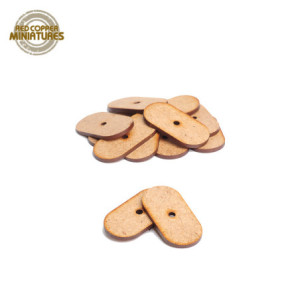 Peanas tipo píldora de MDF con hueco para imanes de neodimio