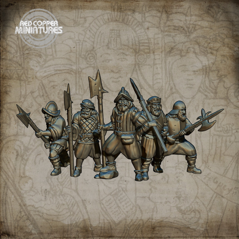 Alabarderos de los conquistadores españoles - Render