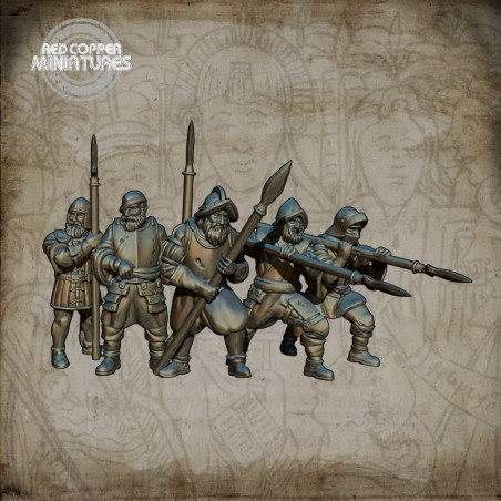 Lanceros de los conquistadores españoles - Render