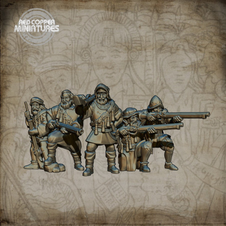Arcabuceros de los conquistadores españoles - Render