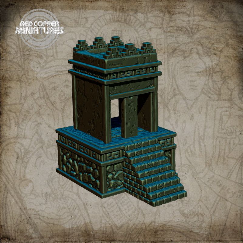 Templo mesoamericano - Render