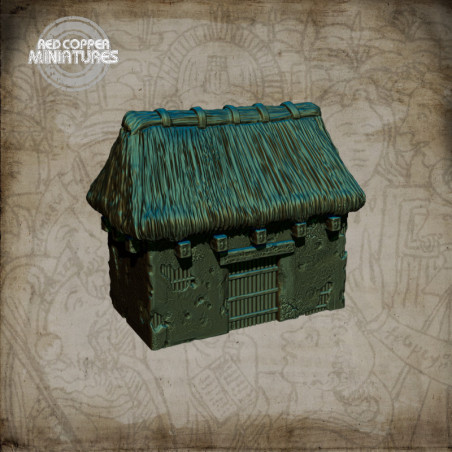 Casa de adobe mesoamericana - Render